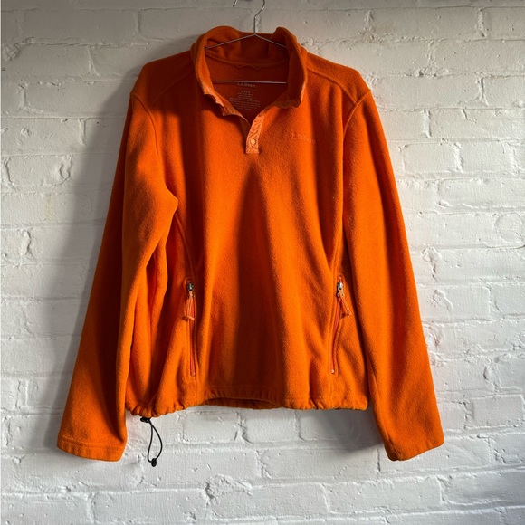 Vintage L.L. Bean Orange Fleece - Picture 1 of 4